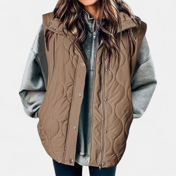 OLIVIA | Women's Casual Oversized Puffer Vest with Stand Collar