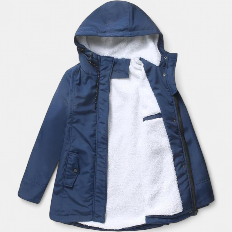 AMINA | Thick Winter Coat with Hood and Quilted Lining for Winter Warmth