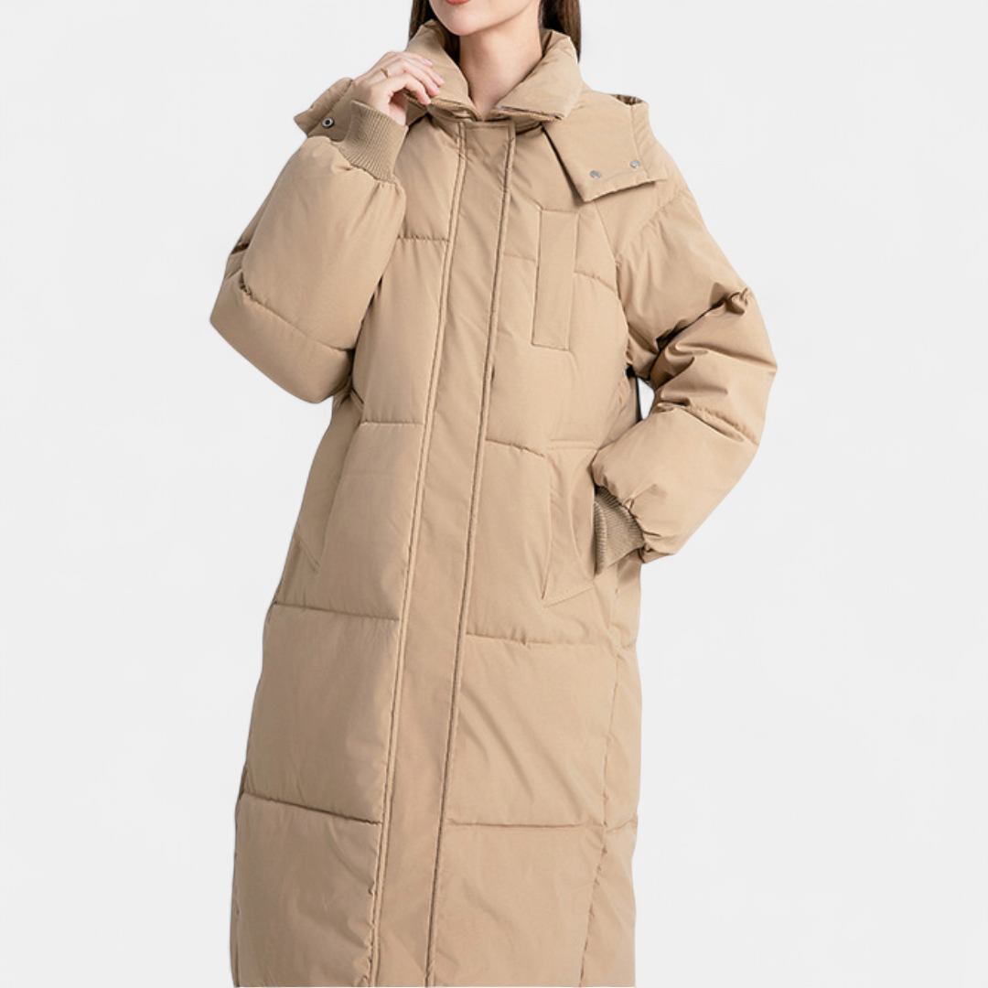 WINTARA | Cozy Oversized Hooded Long Puffer Coat
