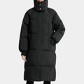Women's Long Quilted Puffer Coat, Hooded Oversized Zip Front