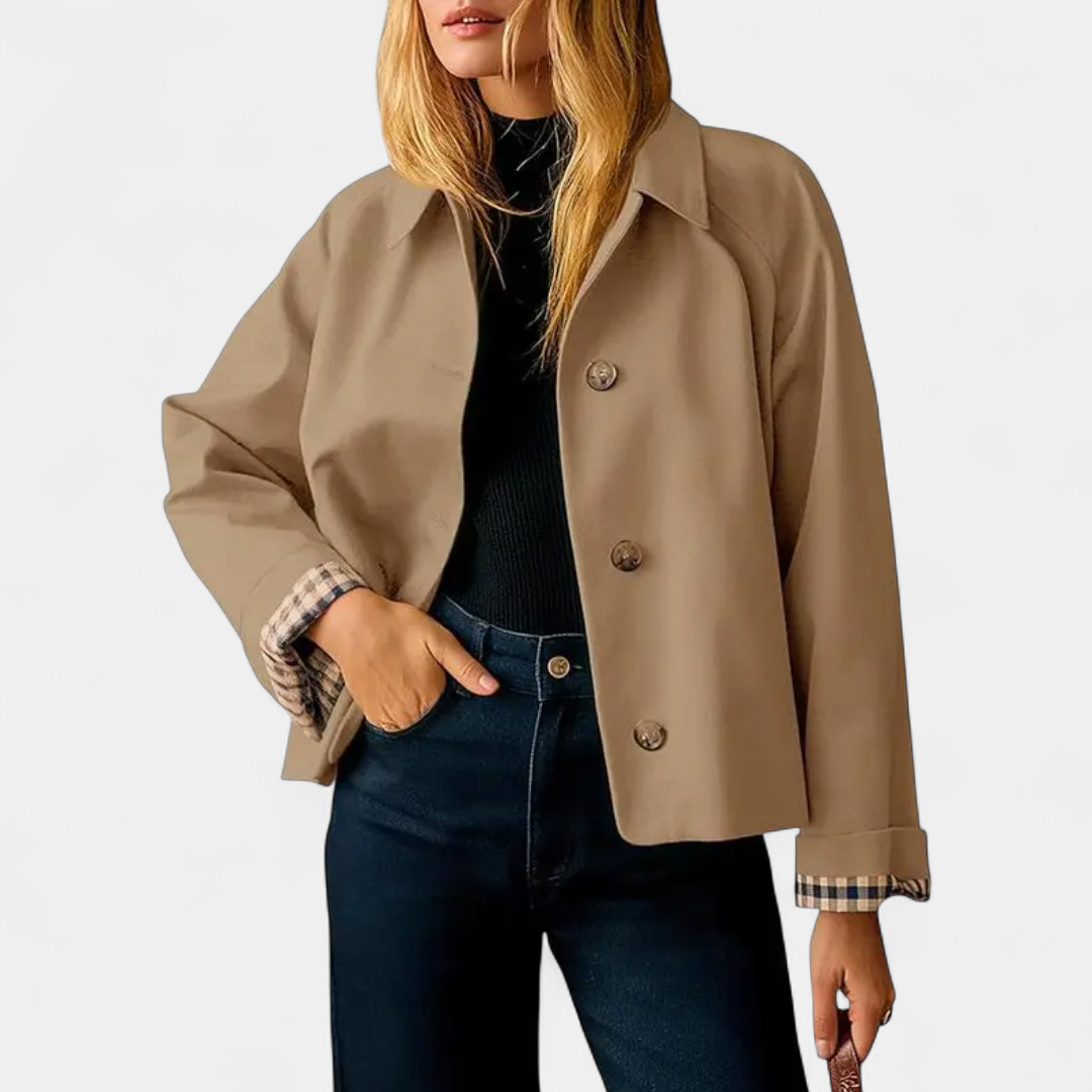HARLOW | Relaxed Cropped Windbreaker Trench Coat