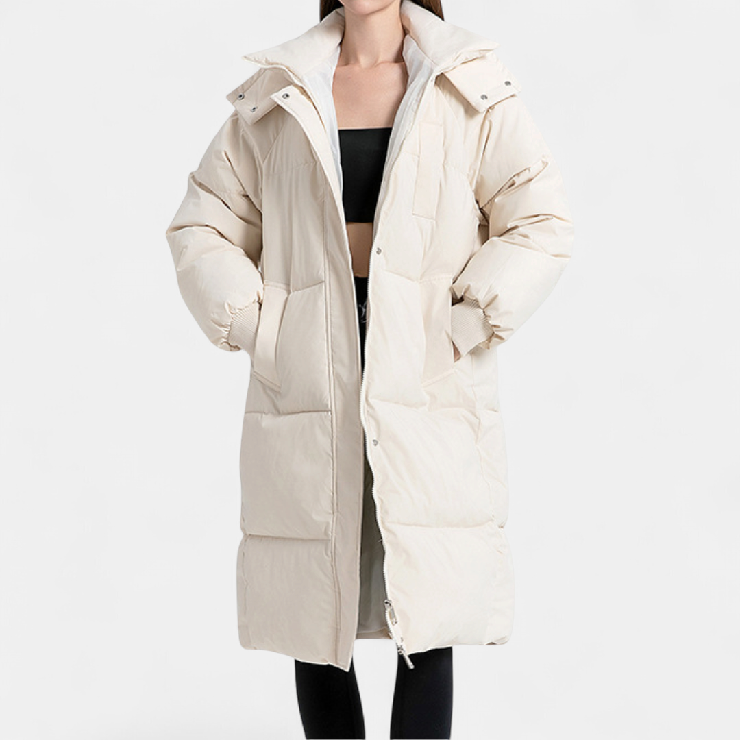 WINTARA | Cozy Oversized Hooded Long Puffer Coat