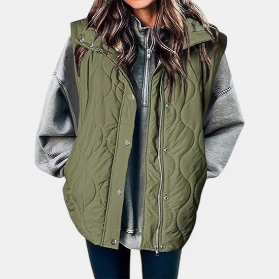 OLIVIA | Women's Casual Oversized Puffer Vest with Stand Collar
