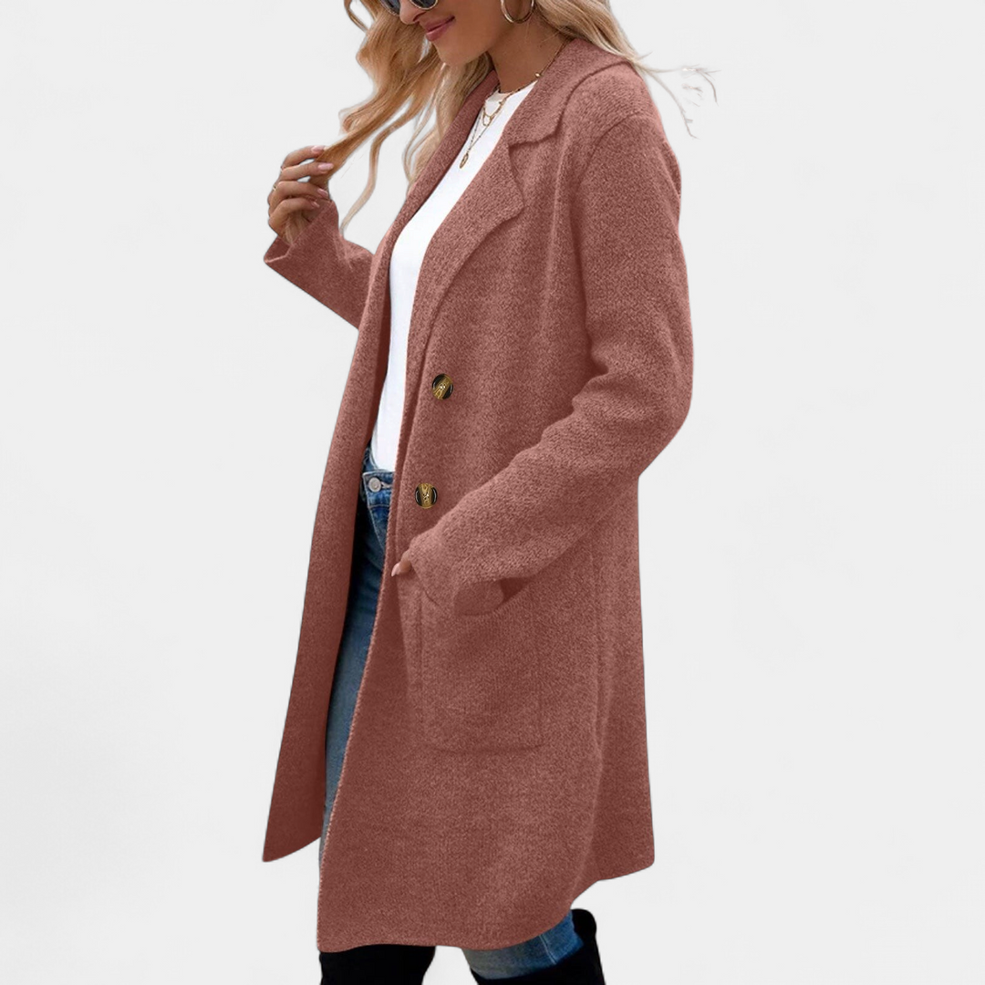 ZAHEKA | Casual Long Sleeve Mid Length Coat