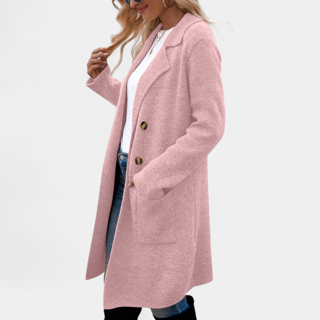 ZAHEKA | Casual Long Sleeve Mid Length Coat