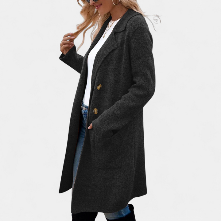 ZAHEKA | Casual Long Sleeve Mid Length Coat