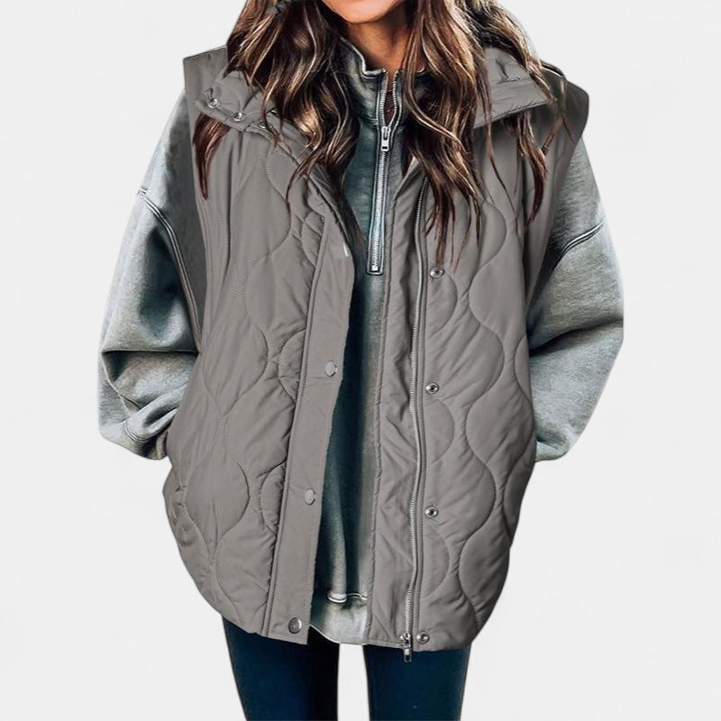 OLIVIA | Women's Casual Oversized Puffer Vest with Stand Collar