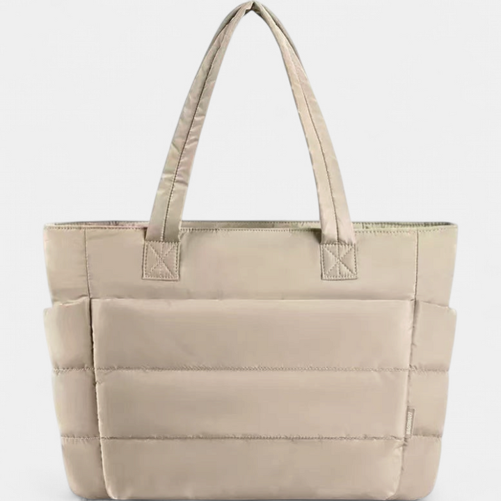 LILY | Cute Puffer Tote Bag with Laptop Compartment & Flower Print