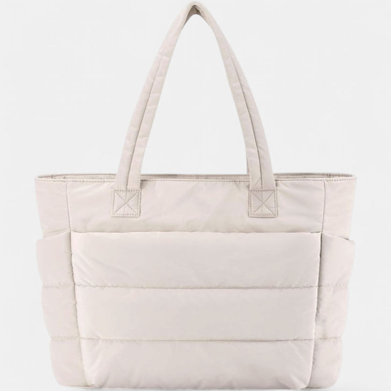LILY | Cute Puffer Tote Bag with Laptop Compartment & Flower Print