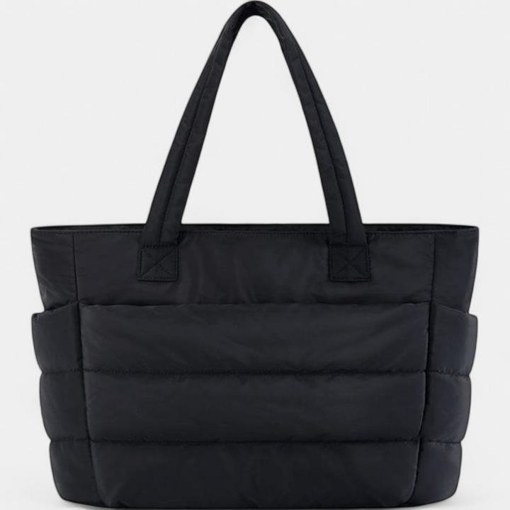 LILY | Cute Puffer Tote Bag with Laptop Compartment & Flower Print