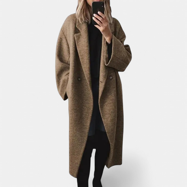 JERA | Double-Breasted Long Wool Coat