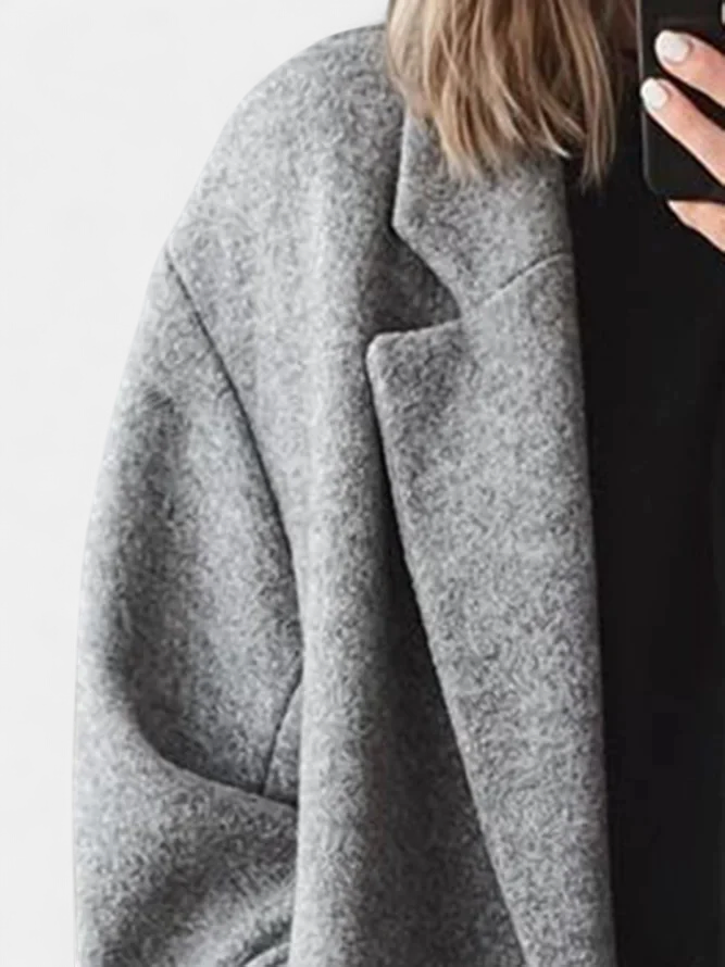 Women's Double Breasted Long Winter Coat, Oversized Drop Shoulder