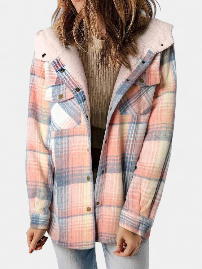 AMELIA | Women’s Plaid Hooded Flannel Jacket for Autumn & Winter