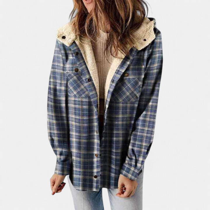 AMELIA | Women’s Plaid Hooded Flannel Jacket for Autumn & Winter