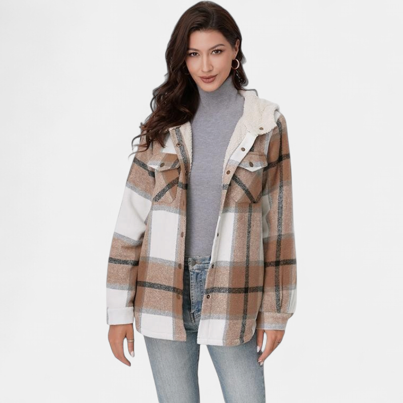 AMELIA | Women’s Plaid Hooded Flannel Jacket for Autumn & Winter