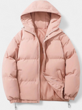 Women's Hooded Winter Puffer Jacket, Oversized Drawcord Hem
