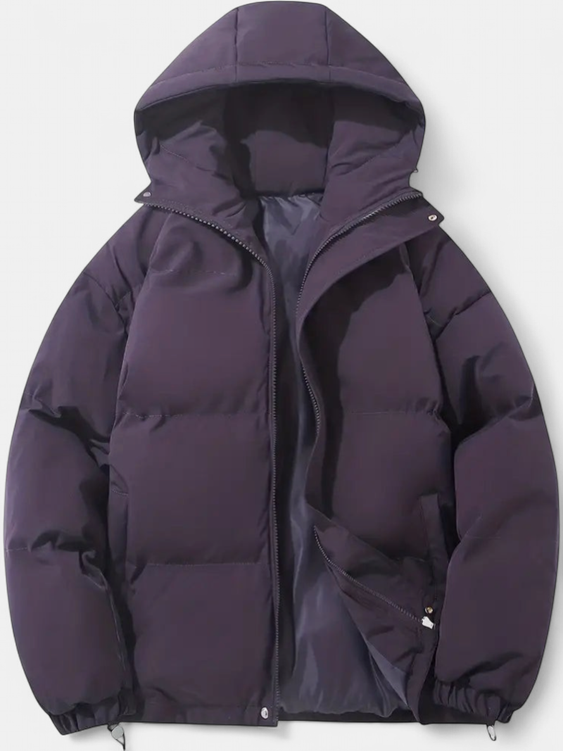 Women's Hooded Winter Puffer Jacket, Oversized Drawcord Hem