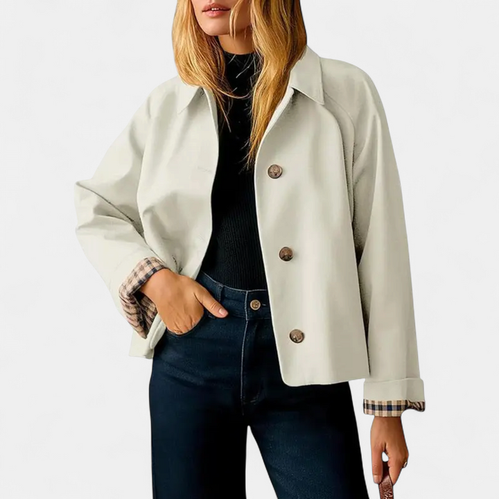 HARLOW | Relaxed Cropped Windbreaker Trench Coat
