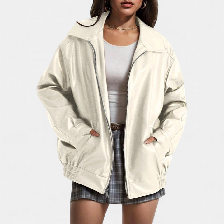 KENDRA | Women's Oversized Faux Suede Leather Motorcycle Jacket