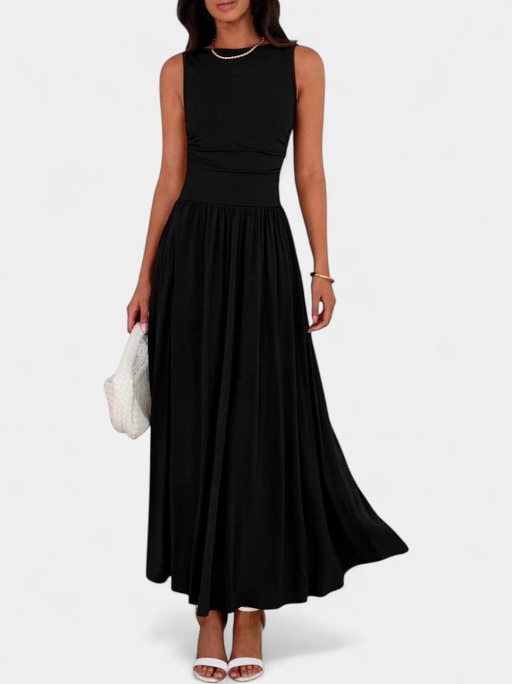 EMMIE | Chic Sleeveless Ruched High-Waisted Maxi Dress