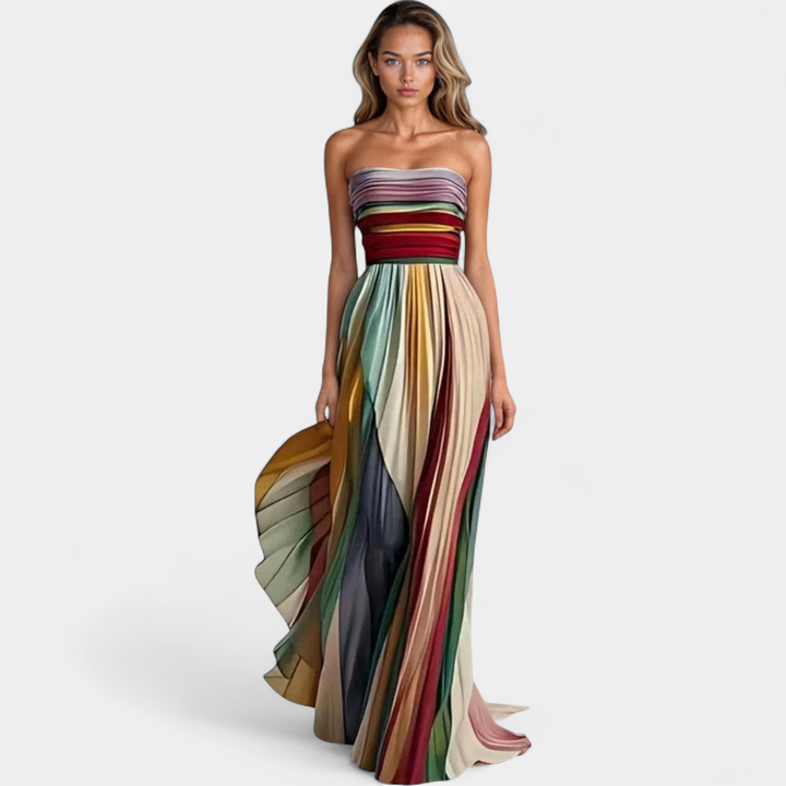 MARIGOLD | Bold & Flowing Strapless Dress