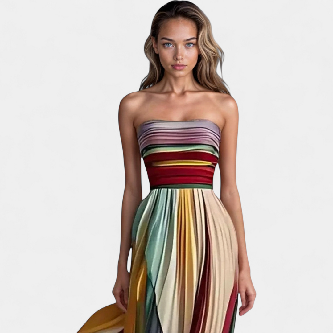 MARIGOLD | Bold & Flowing Strapless Dress