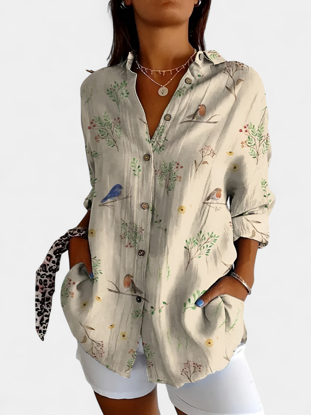 MELODIE | Elegant Floral Button Shirt