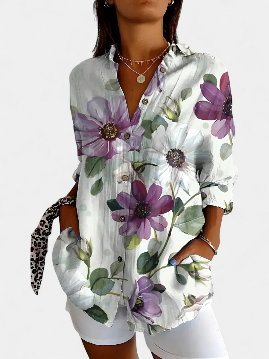 MELODIE | Elegant Floral Button Shirt