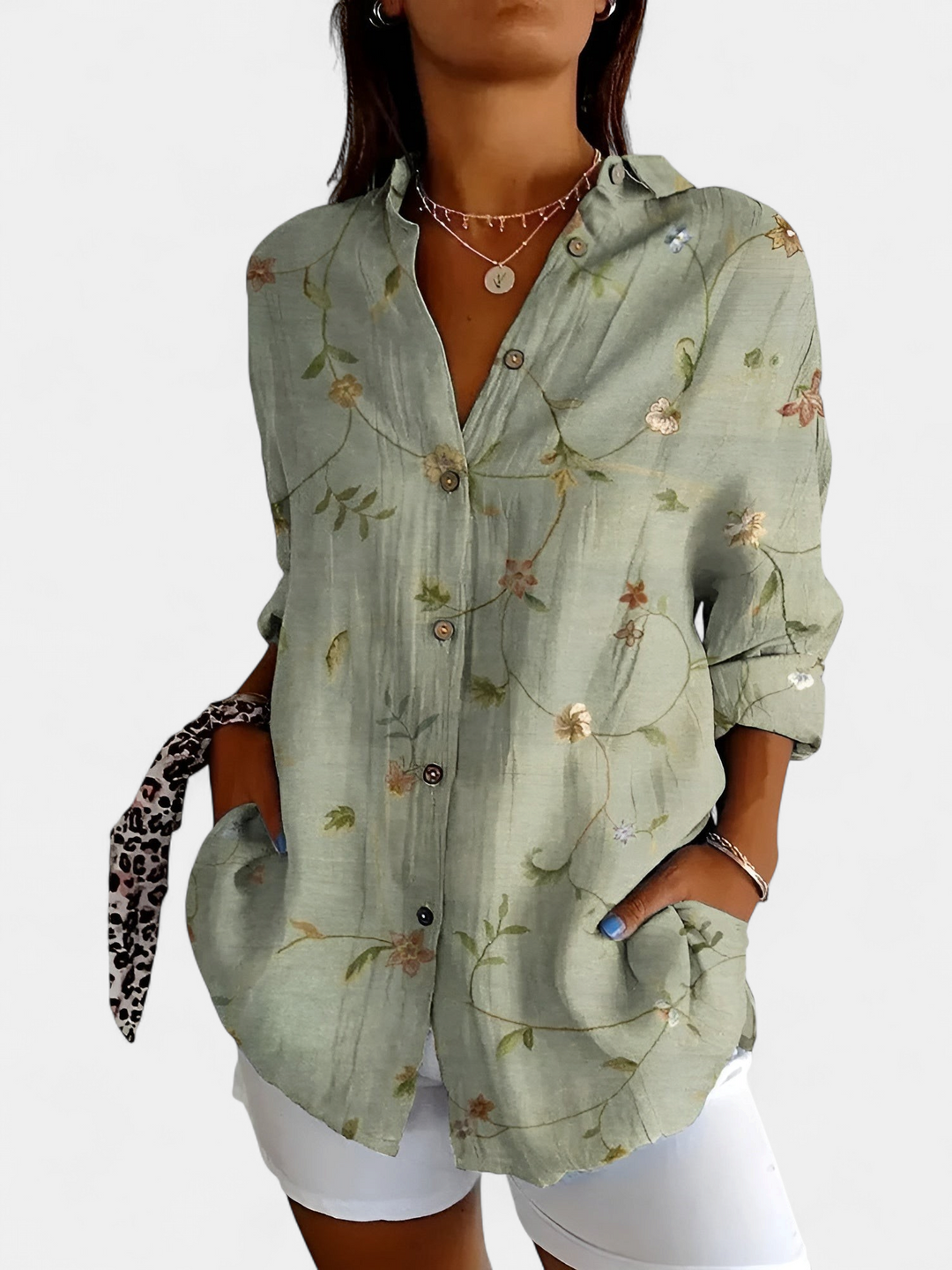 MELODIE | Elegant Floral Button Shirt