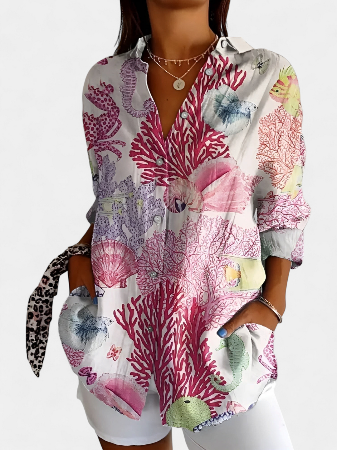 MELODIE | Elegant Floral Button Shirt